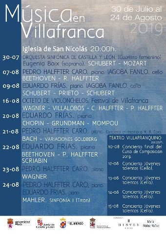 La Villa del Burbia inicia el ciclo de conciertos “Música en Villafranca” con el cuarteto de cuerda de la Orquesta Sinfónica de Castilla y León